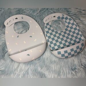 Cloud Island Silicone Baby Bibs Set of 2 |Adjustable | Food Grade Silicone
